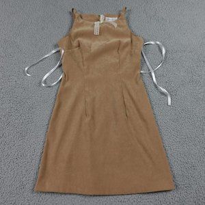 VTG Y2K XOXO Mini Slip Dress Womens Small Faux Suede Sleeveless Fairy Cottage